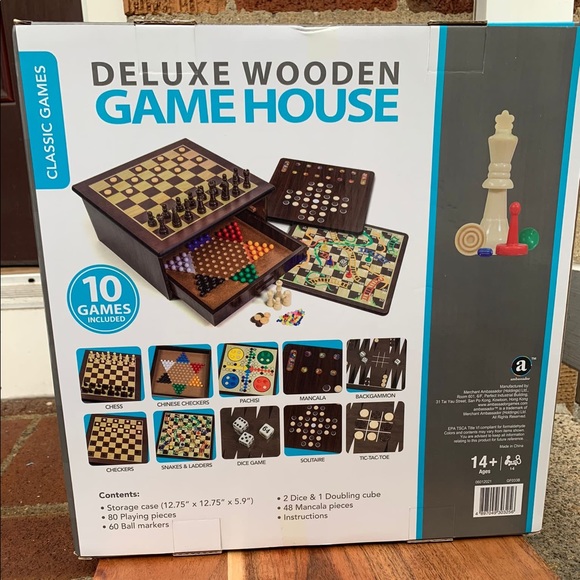 Games Deluxe Wooden Game House Classic Games Poshmark